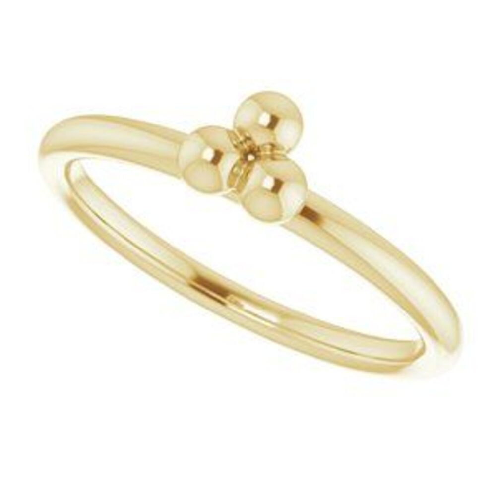 14k Yellow Stackable Beaded Ring - image 5